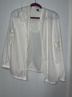 SHEIN White Lightweight Hooded Utility Jacket